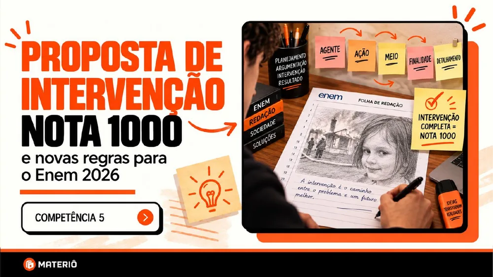 Capa do material Proposta de intervenção nota 1000