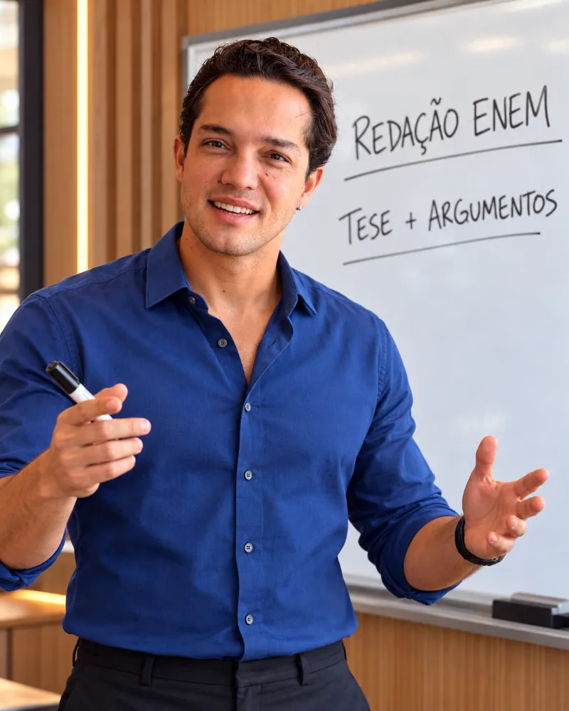 Profinho ensinando tese e argumentos da redação ENEM