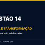Questão 14 do Enem 2025: leitura e transformação — linguagem verbal e não verbal no cartaz.